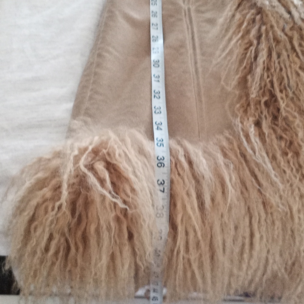 Mango Beige/Tan Faux Fur Trim Teddy Coat - Picture 9 of 13